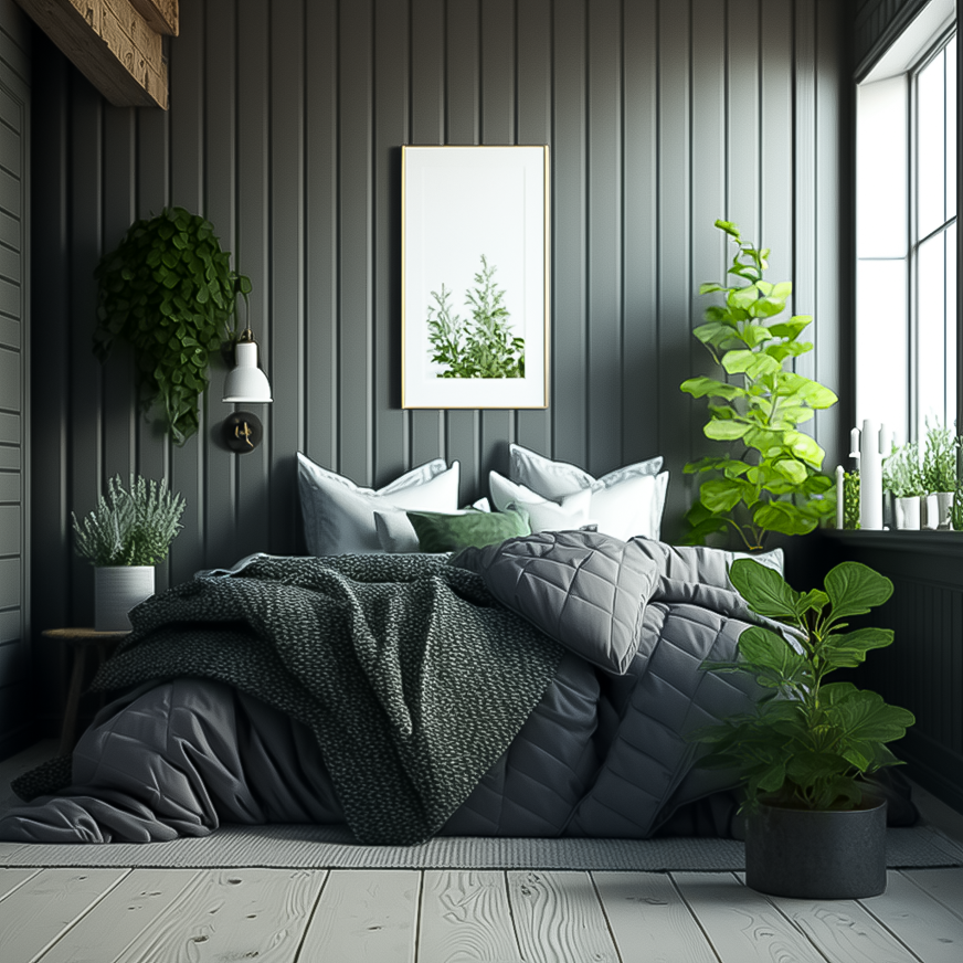 chambre scandinave fonce